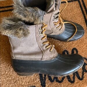 Sperry Brown Faux-Fur Lined Waterproof Duck Boots